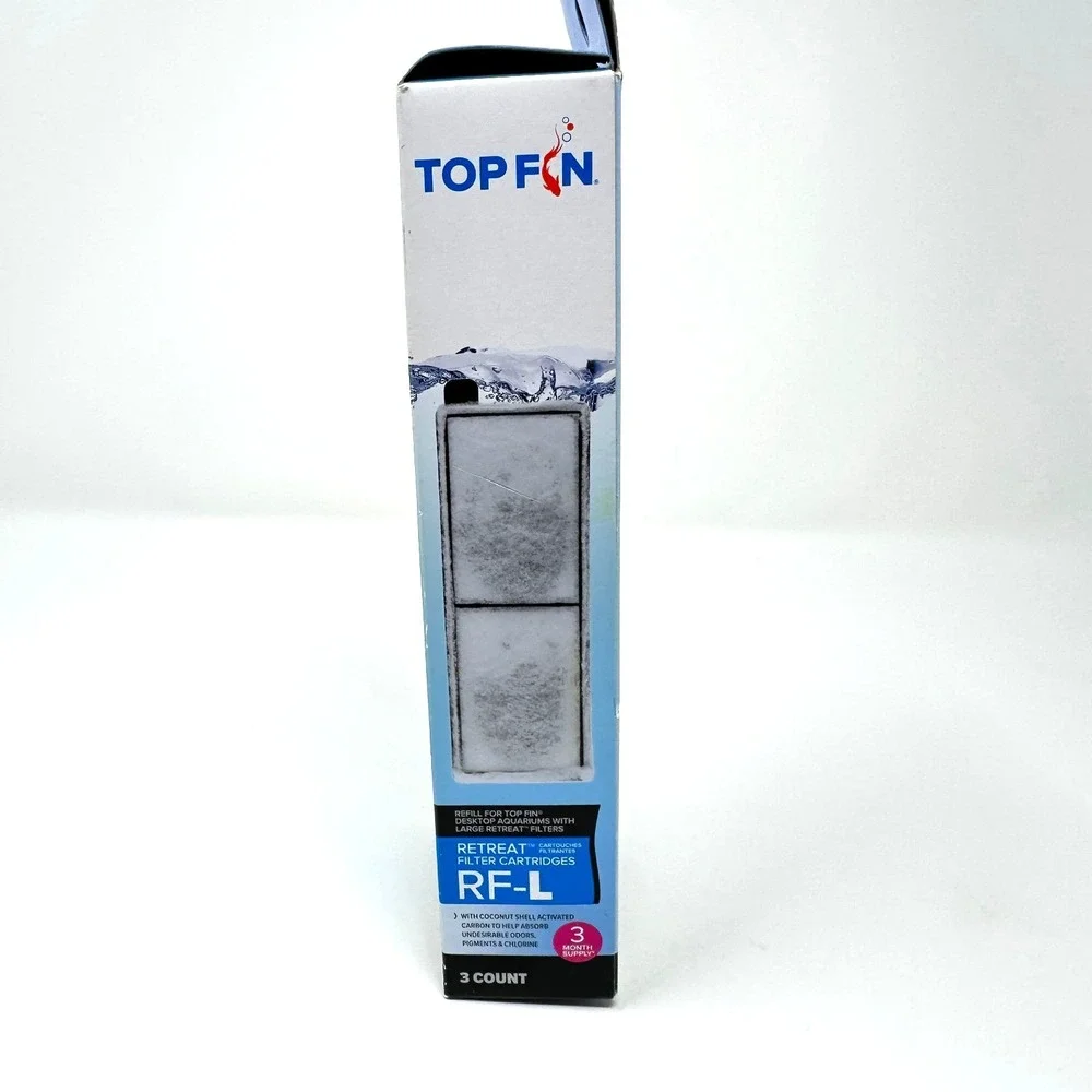 Top Fin RF-L Large Retreat Aquarium Carbon Filter Cartridges 3-Pack NEW